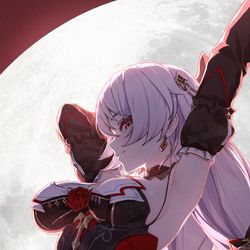 This is a pixiv picture whose title is 大月下.