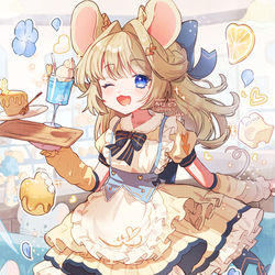 This is a pixiv picture whose title is 🧀×🩵.