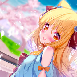 This is a pixiv picture whose title is 桜見ながらまったりおしゃべりするたるちゃんがエモすぎた.