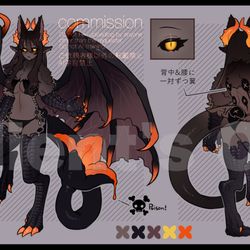This is a pixiv picture whose title is 【Skeb】ご依頼者様OCさん - 二面図🦇.