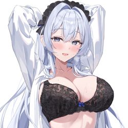 This is a pixiv picture whose title is 黒ランジェリーシオンさん.