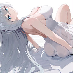 This is a pixiv picture whose title is 白ドレスクロコ.