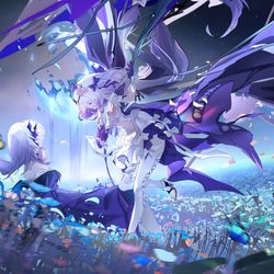 This is a pixiv picture whose title is 遐蝶-蓝悼花.