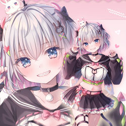This is a pixiv picture whose title is 「齧ってみてもいい？♡」.