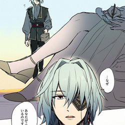 This is a pixiv picture whose title is 枯れ枝と蝶.