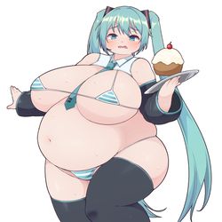 This is a pixiv picture whose title is Skeb:マイクロビキニ初音ニク.