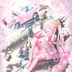 This is a pixiv picture whose title is 春の通学路🌸.