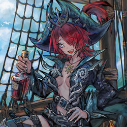 This is a pixiv picture whose title is メカクレ船長.