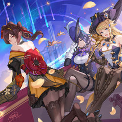 This is a pixiv picture whose title is 原神 娜维娅 希慕兰卡.
