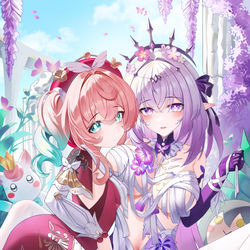 This is a pixiv picture whose title is 遐蝶风堇全年龄🦄🦄🦄🦋🦋🦋🦋.