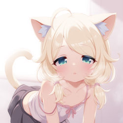 This is a pixiv picture whose title is 🌸 ねこずえ「…………にゃあ……」🐈.