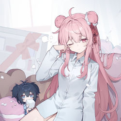 This is a pixiv picture whose title is パジャマ砂糖.