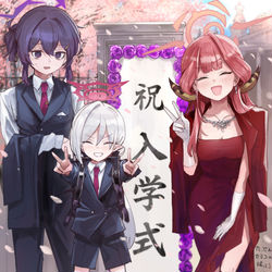 This is a pixiv picture whose title is ドレスアル見た目ほぼ入学式のお母さん.