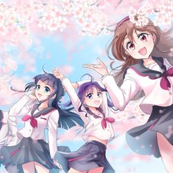 This is a pixiv picture whose title is 桜咲く・キミとアイドル！.