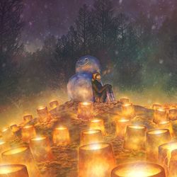 This is a pixiv picture whose title is Snow candle night.