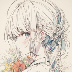 This is a pixiv picture whose title is 『florist』.