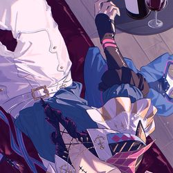This is a pixiv picture whose title is 🍷.