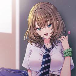 This is a pixiv picture whose title is JK楓さん.