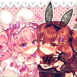 This is a pixiv picture whose title is かまってバニーズ.