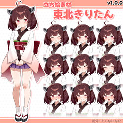 This is a pixiv picture whose title is 東北きりたん 立ち絵素材.
