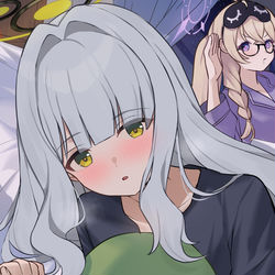 This is a pixiv picture whose title is 朝まで一緒にいたい♡.