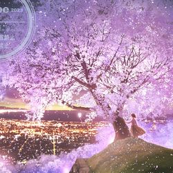 This is a pixiv picture whose title is 桜夜景2023.