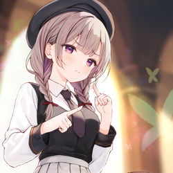 This is a pixiv picture whose title is 頭脳派魔族っ子.