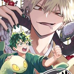 This is a pixiv picture whose title is 【勝デク】らくがき色々.