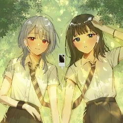 This is a pixiv picture whose title is 創作百合.