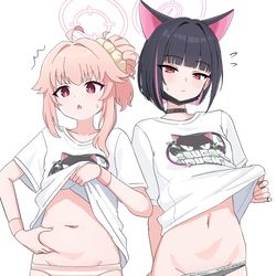 This is a pixiv picture whose title is ナツ&カズサ.