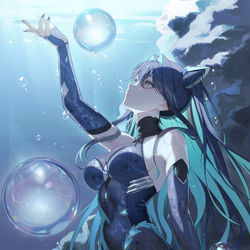 This is a pixiv picture whose title is 光る泡.