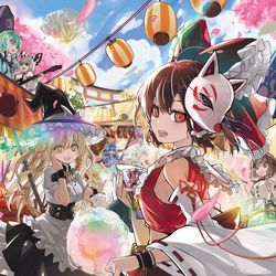 This is a pixiv picture whose title is 例大祭.