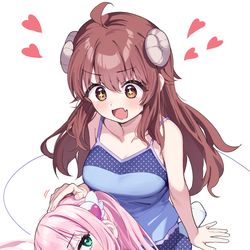 This is a pixiv picture whose title is 必殺まぞくひざまくら.