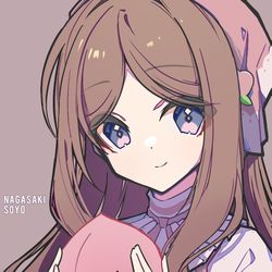 This is a pixiv picture whose title is Soyorin手上拿的桃子头顶怎么尖尖的🍑.