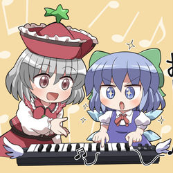 This is a pixiv picture whose title is キーボードを触らせてもらうチルノちゃん.