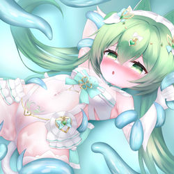 This is a pixiv picture whose title is 叶绿&触手.