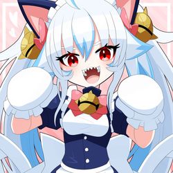 This is a pixiv picture whose title is ネコミミメイド服アマイロ.