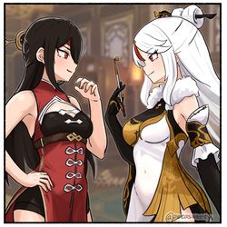 This is a pixiv picture whose title is 雷×岩.
