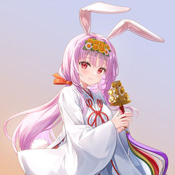 This is a pixiv picture whose title is 巫女服うどんげ.