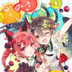This is a pixiv picture whose title is フルーツお燐空！.