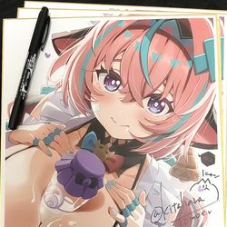This is a pixiv picture whose title is コミ１🐮メイドヴァレサちゃん色紙.