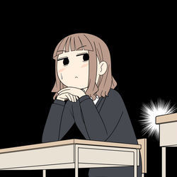 This is a pixiv picture whose title is （もしかしてあの机の方が高さがちょうどいいんじゃ…）.