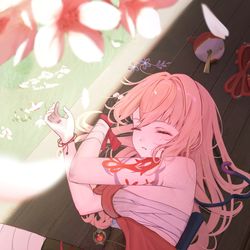 This is a pixiv picture whose title is 桜日和.