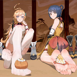 This is a pixiv picture whose title is {预告}厨娘对决.