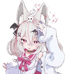 This is a pixiv picture whose title is 「え～見たいの～？」.