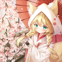 This is a pixiv picture whose title is 狐の嫁入り.