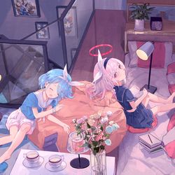 This is a pixiv picture whose title is アロプラ | 睡前时光.