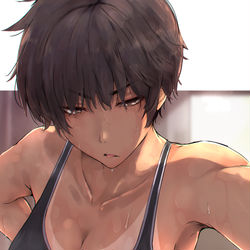 This is a pixiv picture whose title is 部活後.