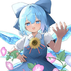 This is a pixiv picture whose title is 日焼けチルノレタッチ.