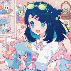 This is a pixiv picture whose title is 【アニポケ】テブリムとオシャレを楽しむリコちゃん🎀.